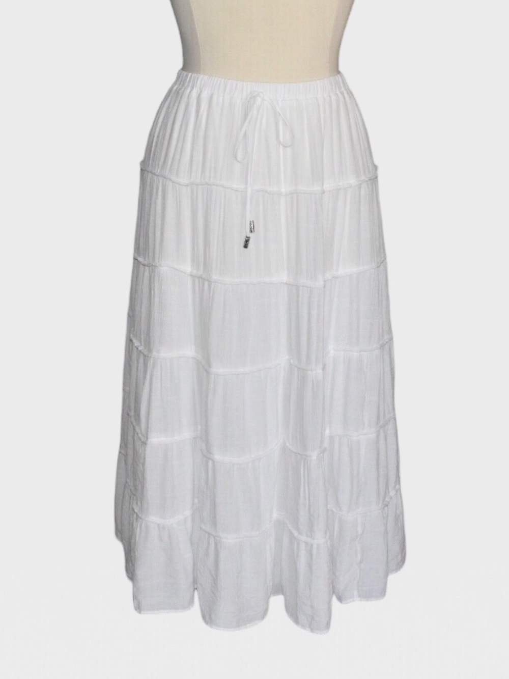 Indigo Rose Crinkle Tiered Maxi Skirt